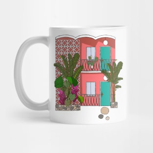 Breeze Block Apartments with Plants Mug